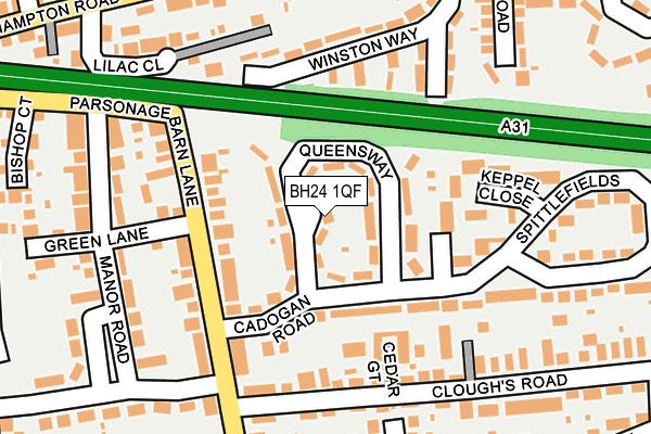 BH24 1QF map - OS OpenMap – Local (Ordnance Survey) BH24 1QF map - OS OpenMap – Local (Ordnance Survey)
