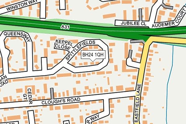 BH24 1QH map - OS OpenMap – Local (Ordnance Survey) BH24 1QH map - OS OpenMap – Local (Ordnance Survey)
