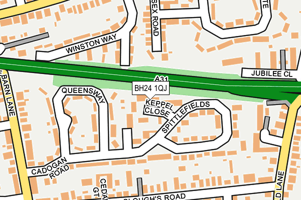 BH24 1QJ map - OS OpenMap – Local (Ordnance Survey) BH24 1QJ map - OS OpenMap – Local (Ordnance Survey)
