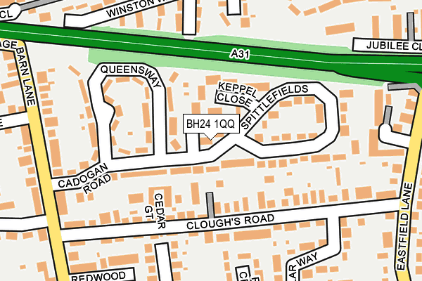 BH24 1QQ map - OS OpenMap – Local (Ordnance Survey) BH24 1QQ map - OS OpenMap – Local (Ordnance Survey)