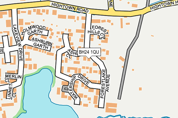 BH24 1QU map - OS OpenMap – Local (Ordnance Survey) BH24 1QU map - OS OpenMap – Local (Ordnance Survey)