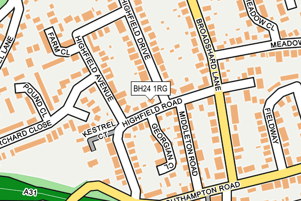 BH24 1RG map - OS OpenMap – Local (Ordnance Survey) BH24 1RG map - OS OpenMap – Local (Ordnance Survey)