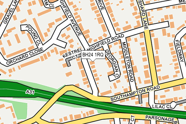 BH24 1RQ map - OS OpenMap – Local (Ordnance Survey) BH24 1RQ map - OS OpenMap – Local (Ordnance Survey)