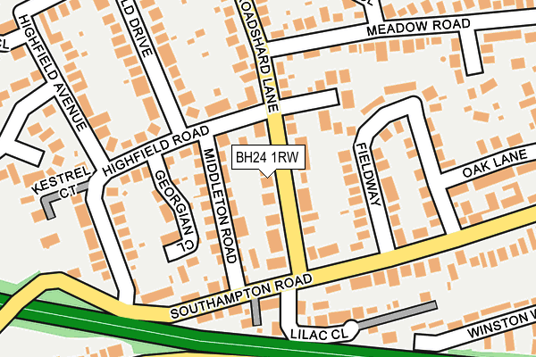BH24 1RW map - OS OpenMap – Local (Ordnance Survey) BH24 1RW map - OS OpenMap – Local (Ordnance Survey)