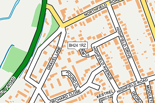 BH24 1RZ map - OS OpenMap – Local (Ordnance Survey) BH24 1RZ map - OS OpenMap – Local (Ordnance Survey)
