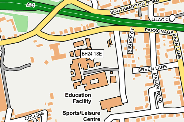 BH24 1SE map - OS OpenMap – Local (Ordnance Survey) BH24 1SE map - OS OpenMap – Local (Ordnance Survey)
