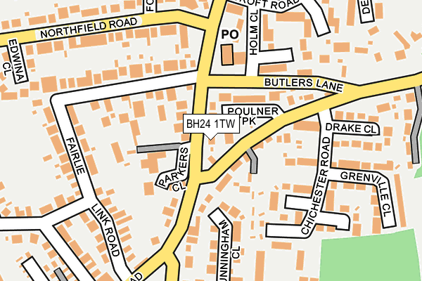 BH24 1TW map - OS OpenMap – Local (Ordnance Survey) BH24 1TW map - OS OpenMap – Local (Ordnance Survey)
