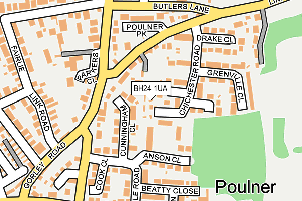 BH24 1UA map - OS OpenMap – Local (Ordnance Survey)