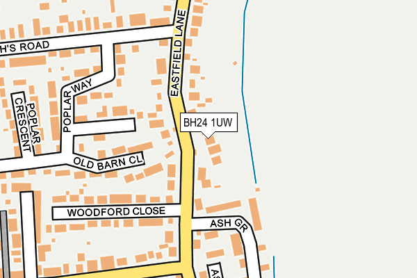 BH24 1UW map - OS OpenMap – Local (Ordnance Survey) BH24 1UW map - OS OpenMap – Local (Ordnance Survey)