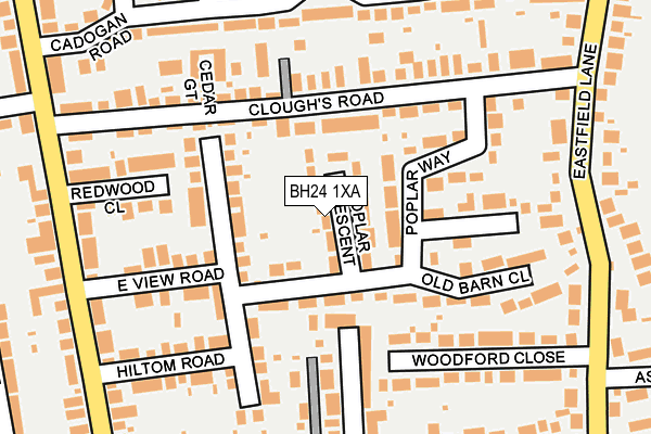BH24 1XA map - OS OpenMap – Local (Ordnance Survey) BH24 1XA map - OS OpenMap – Local (Ordnance Survey)