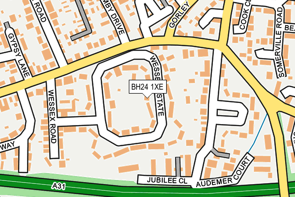 BH24 1XE map - OS OpenMap – Local (Ordnance Survey) BH24 1XE map - OS OpenMap – Local (Ordnance Survey)