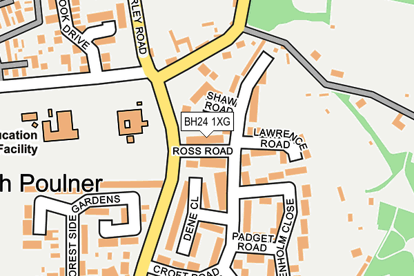 BH24 1XG map - OS OpenMap – Local (Ordnance Survey) BH24 1XG map - OS OpenMap – Local (Ordnance Survey)