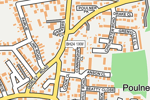BH24 1XW map - OS OpenMap – Local (Ordnance Survey) BH24 1XW map - OS OpenMap – Local (Ordnance Survey)