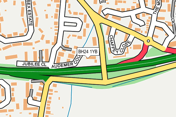 BH24 1YB map - OS OpenMap – Local (Ordnance Survey) BH24 1YB map - OS OpenMap – Local (Ordnance Survey)