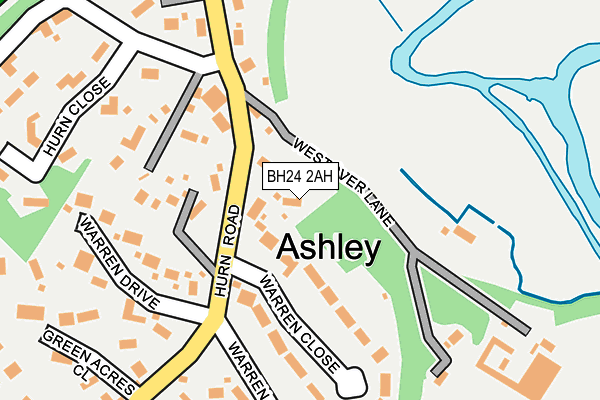 BH24 2AH map - OS OpenMap – Local (Ordnance Survey)