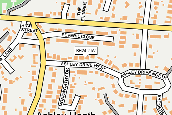 BH24 2JW map - OS OpenMap – Local (Ordnance Survey) BH24 2JW map - OS OpenMap – Local (Ordnance Survey)
