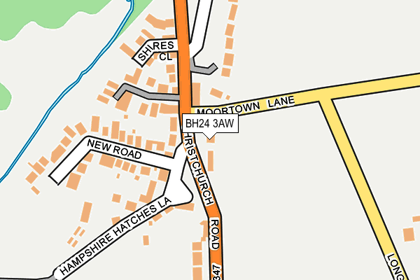 BH24 3AW map - OS OpenMap – Local (Ordnance Survey) BH24 3AW map - OS OpenMap – Local (Ordnance Survey)