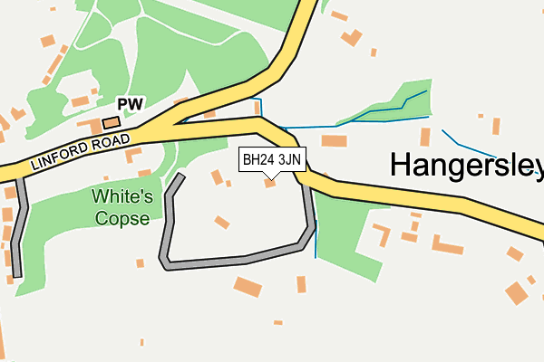 BH24 3JN map - OS OpenMap – Local (Ordnance Survey) BH24 3JN map - OS OpenMap – Local (Ordnance Survey)