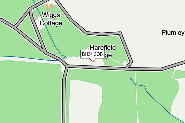 BH24 3QB map - OS OpenMap – Local (Ordnance Survey)