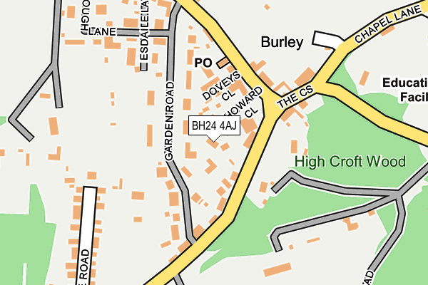 BH24 4AJ map - OS OpenMap – Local (Ordnance Survey) BH24 4AJ map - OS OpenMap – Local (Ordnance Survey)