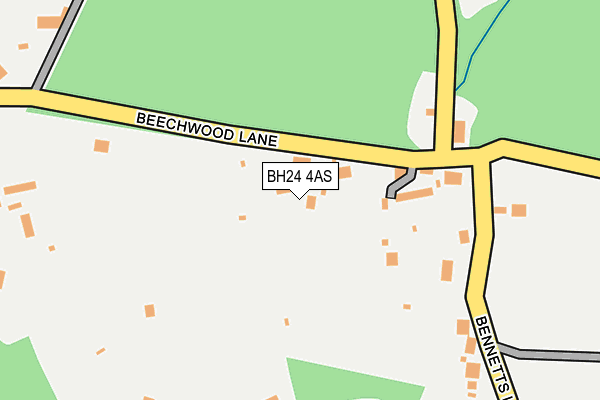 BH24 4AS map - OS OpenMap – Local (Ordnance Survey) BH24 4AS map - OS OpenMap – Local (Ordnance Survey)
