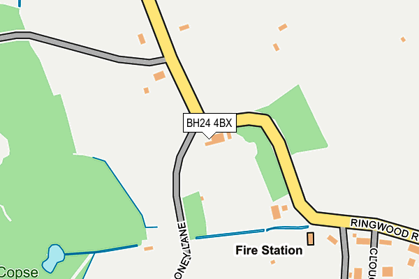 BH24 4BX map - OS OpenMap – Local (Ordnance Survey) BH24 4BX map - OS OpenMap – Local (Ordnance Survey)