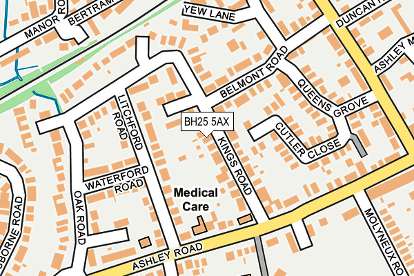 BH25 5AX map - OS OpenMap – Local (Ordnance Survey) BH25 5AX map - OS OpenMap – Local (Ordnance Survey)