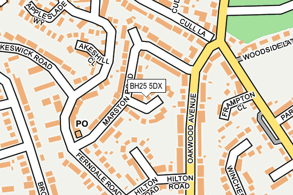 BH25 5DX map - OS OpenMap – Local (Ordnance Survey) BH25 5DX map - OS OpenMap – Local (Ordnance Survey)