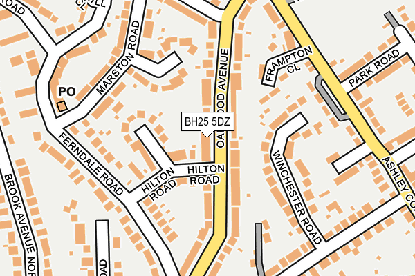 BH25 5DZ map - OS OpenMap – Local (Ordnance Survey) BH25 5DZ map - OS OpenMap – Local (Ordnance Survey)