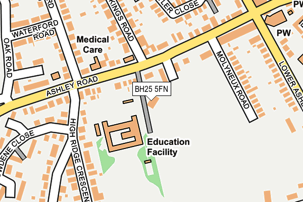 BH25 5FN map - OS OpenMap – Local (Ordnance Survey) BH25 5FN map - OS OpenMap – Local (Ordnance Survey)