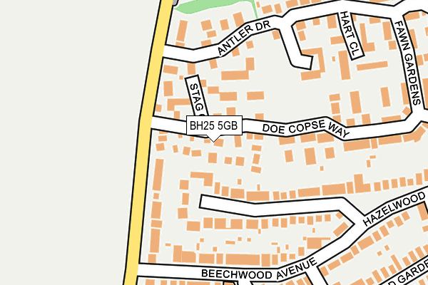 BH25 5GB map - OS OpenMap – Local (Ordnance Survey)