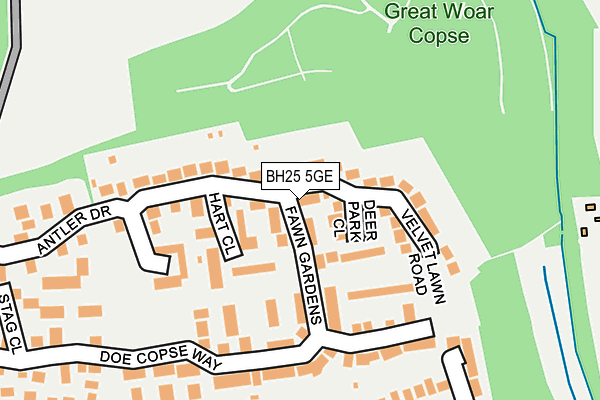 BH25 5GE map - OS OpenMap – Local (Ordnance Survey) BH25 5GE map - OS OpenMap – Local (Ordnance Survey)