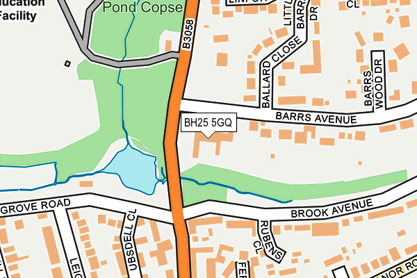 BH25 5GQ map - OS OpenMap – Local (Ordnance Survey) BH25 5GQ map - OS OpenMap – Local (Ordnance Survey)