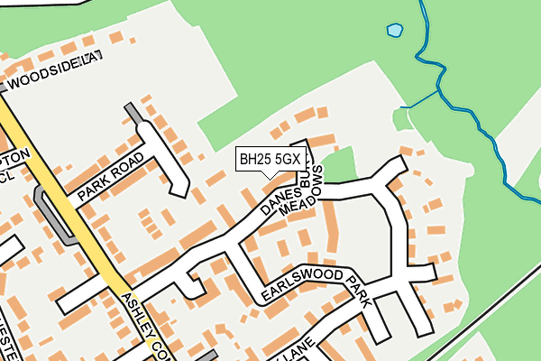 BH25 5GX map - OS OpenMap – Local (Ordnance Survey) BH25 5GX map - OS OpenMap – Local (Ordnance Survey)