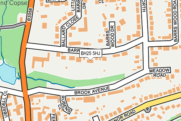 BH25 5HJ map - OS OpenMap – Local (Ordnance Survey) BH25 5HJ map - OS OpenMap – Local (Ordnance Survey)