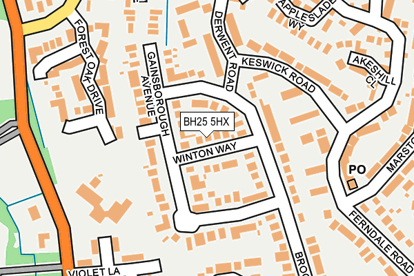 BH25 5HX map - OS OpenMap – Local (Ordnance Survey) BH25 5HX map - OS OpenMap – Local (Ordnance Survey)
