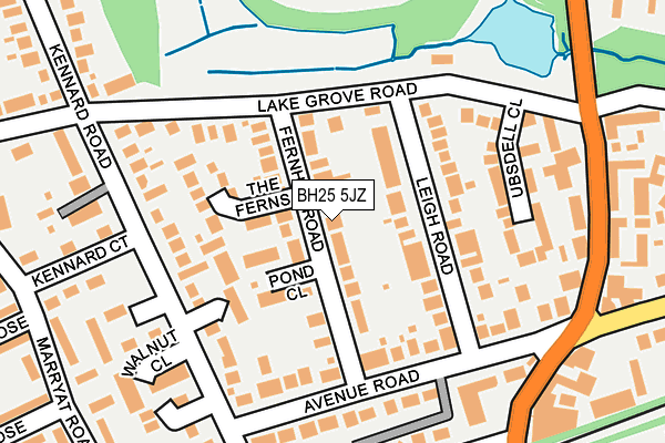 BH25 5JZ map - OS OpenMap – Local (Ordnance Survey) BH25 5JZ map - OS OpenMap – Local (Ordnance Survey)