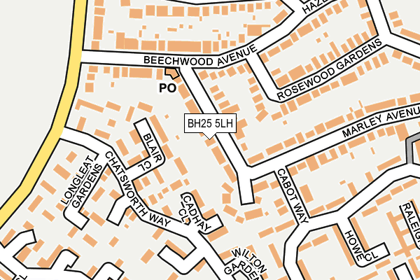 BH25 5LH map - OS OpenMap – Local (Ordnance Survey) BH25 5LH map - OS OpenMap – Local (Ordnance Survey)