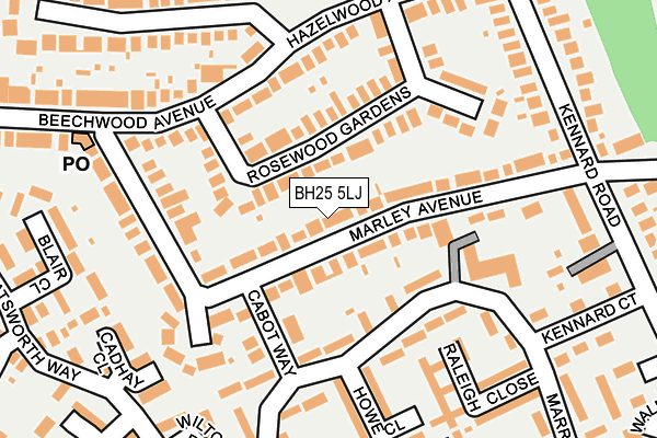 BH25 5LJ map - OS OpenMap – Local (Ordnance Survey) BH25 5LJ map - OS OpenMap – Local (Ordnance Survey)