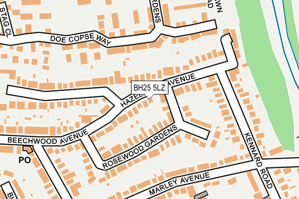 BH25 5LZ map - OS OpenMap – Local (Ordnance Survey) BH25 5LZ map - OS OpenMap – Local (Ordnance Survey)