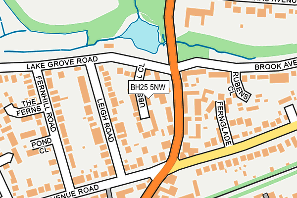 BH25 5NW map - OS OpenMap – Local (Ordnance Survey) BH25 5NW map - OS OpenMap – Local (Ordnance Survey)