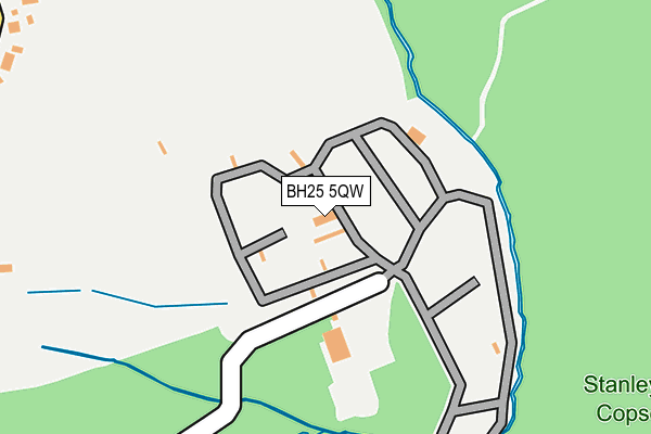 BH25 5QW map - OS OpenMap – Local (Ordnance Survey) BH25 5QW map - OS OpenMap – Local (Ordnance Survey)