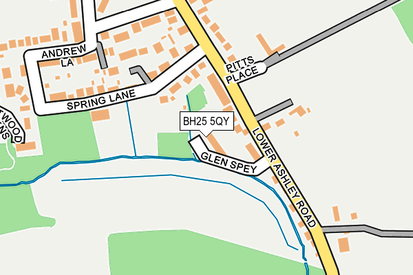 BH25 5QY map - OS OpenMap – Local (Ordnance Survey) BH25 5QY map - OS OpenMap – Local (Ordnance Survey)