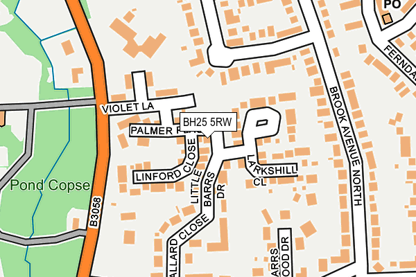 BH25 5RW map - OS OpenMap – Local (Ordnance Survey) BH25 5RW map - OS OpenMap – Local (Ordnance Survey)