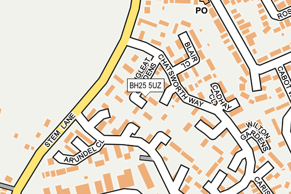 BH25 5UZ map - OS OpenMap – Local (Ordnance Survey) BH25 5UZ map - OS OpenMap – Local (Ordnance Survey)