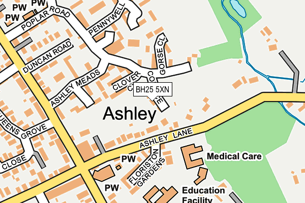BH25 5XN map - OS OpenMap – Local (Ordnance Survey) BH25 5XN map - OS OpenMap – Local (Ordnance Survey)