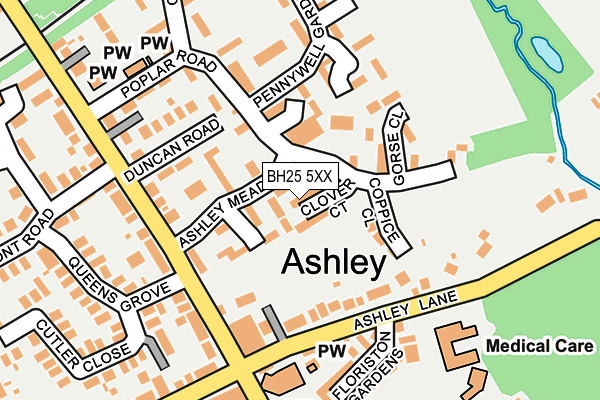 BH25 5XX map - OS OpenMap – Local (Ordnance Survey)
