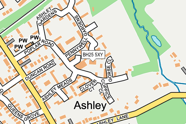 BH25 5XY map - OS OpenMap – Local (Ordnance Survey) BH25 5XY map - OS OpenMap – Local (Ordnance Survey)