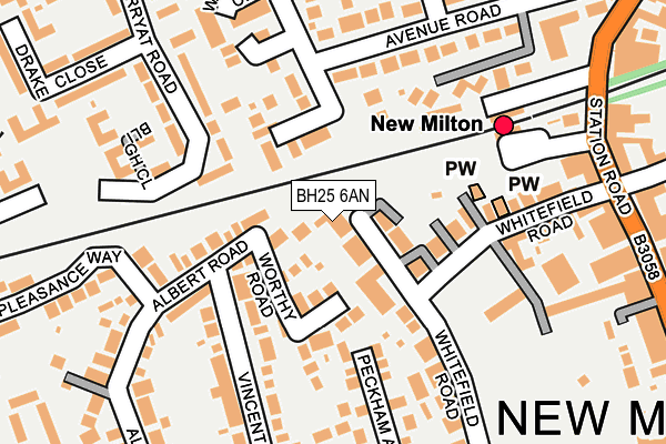 BH25 6AN map - OS OpenMap – Local (Ordnance Survey)