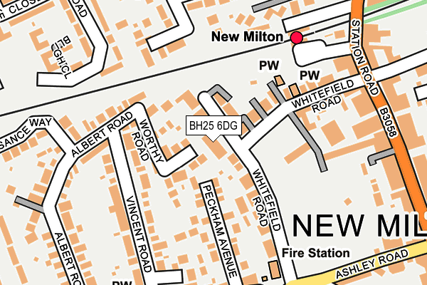BH25 6DG map - OS OpenMap – Local (Ordnance Survey) BH25 6DG map - OS OpenMap – Local (Ordnance Survey)
